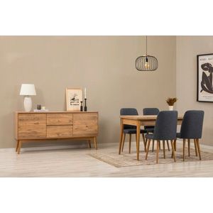 Set s rozkladacím stolom, stoličkami a konzolou (6 kusov) Vina 01 1048 - Atlantic Pine, Dark Blue vyobraziť