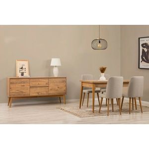 Set s rozkladacím stolom, stoličkami a konzolou (6 kusov) Vina 01 1005 - Atlantic Pine, Cream vyobraziť