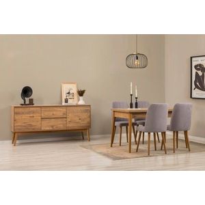 Set s rozkladacím stolom, stoličkami a konzolou (6 kusov) Vina 01 0701 - Atlantic Pine, Grey vyobraziť