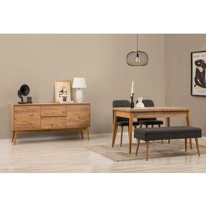 Set s rozkladacím stolom, stoličkami a konzolou (5 kusov) Vina 02 1053 - Atlantic Pine, Anthracite vyobraziť