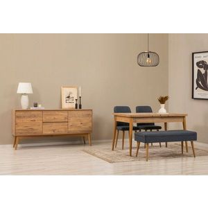 Set s rozkladacím stolom, stoličkami a konzolou (5 kusov) Vina 02 1048 - Atlantic Pine, Dark Blue vyobraziť