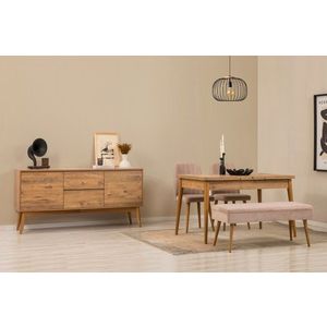 Set s rozkladacím stolom, stoličkami a konzolou (5 kusov) Vina 02 0900 - Atlantic Pine, Stone vyobraziť