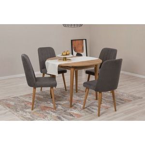 Jedálenský set s rozkladacím stolom a stoličkami (5 kusov) Vina 1501 - Atlantic Pine, Anthracite vyobraziť