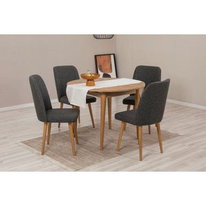 Jedálenský set s rozkladacím stolom a stoličkami (5 kusov) Vina 1053 - Atlantic Pine, Anthracite vyobraziť