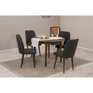 Jedálenský set s rozkladacím stolom a stoličkami (5 kusov) Vina 1053 - Anthracite, Walnut vyobraziť