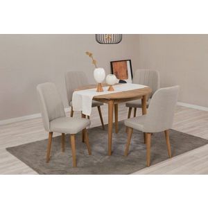 Jedálenský set s rozkladacím stolom a stoličkami (5 kusov) Vina 1005 - Atlantic Pine, Cream vyobraziť