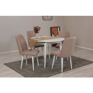 Jedálenský set s rozkladacím stolom a stoličkami (5 kusov) Vina 0900 - White, Stone vyobraziť