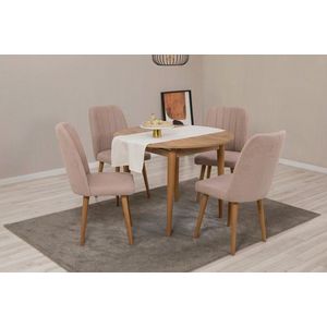 Jedálenský set s rozkladacím stolom a stoličkami (5 kusov) Vina 0900 - Atlantic Pine, Stone vyobraziť