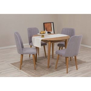 Jedálenský set s rozkladacím stolom a stoličkami (5 kusov) Vina 0701 - Atlantic Pine, Grey vyobraziť