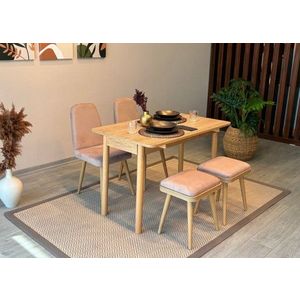 Jedálenský set s rozkladacím stolom a stoličkami (5 kusov) Vina Mini 02 0900 - Oak, Stone vyobraziť