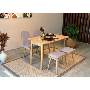 Jedálenský set s rozkladacím stolom a stoličkami (5 kusov) Vina Mini 02 0701 - Oak, Soho Grey vyobraziť