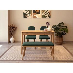Jedálenský set s rozkladacím stolom a stoličkami (4 kusy) Vina Mini 01 1070 - Oak, Green vyobraziť