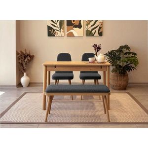 Jedálenský set s rozkladacím stolom a stoličkami (4 kusy) Vina Mini 01 1053 - Oak, Anthracite vyobraziť