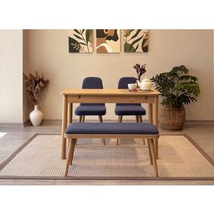 Jedálenský set s rozkladacím stolom a stoličkami (4 kusy) Vina Mini 01 1048 - Oak, Dark Blue vyobraziť