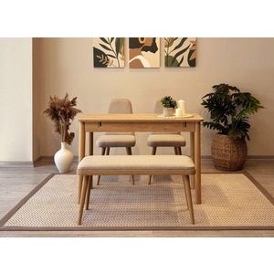 Jedálenský set s rozkladacím stolom a stoličkami (4 kusy) Vina Mini 01 1005 - Oak, Cream vyobraziť