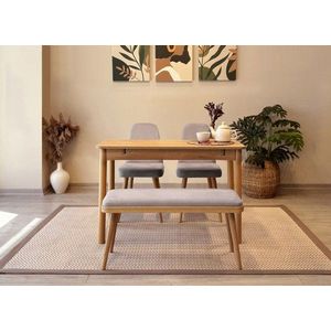 Jedálenský set s rozkladacím stolom a stoličkami (4 kusy) Vina Mini 01 0701 - Oak, Soho Grey vyobraziť