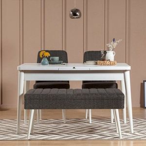 Jedálenský set s rozkladacím stolom a stoličkami (4 kusy) Vina 1053 - 3 - Anthracite, White vyobraziť
