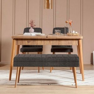 Jedálenský set s rozkladacím stolom a stoličkami (4 kusy) Vina 1053 - 3 - Anthracite, Atlantic vyobraziť