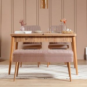 Jedálenský set s rozkladacím stolom a stoličkami (4 kusy) Vina 0900 - 3 - Atlantic, Stone vyobraziť