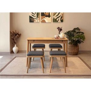 Jedálenský set s rozkladacím stolom a stoličkami (5 kusov) Vina Mini 05 1053 - Oak, Anthracite vyobraziť