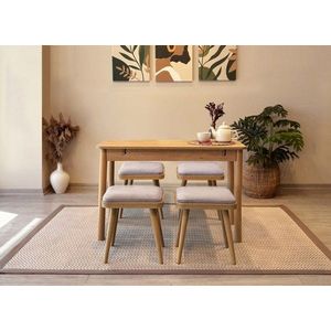 Jedálenský set s rozkladacím stolom a stoličkami (5 kusov) Vina Mini 05 0701 - Oak, Soho Grey vyobraziť