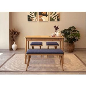 Jedálenský set s rozkladacím stolom a stoličkami (4 kusy) Vina Mini 04 1048 - Oak, Dark Blue vyobraziť