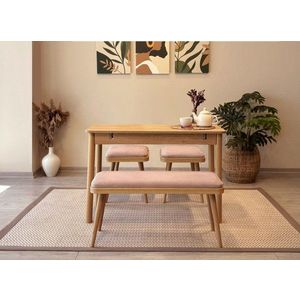 Jedálenský set s rozkladacím stolom a stoličkami (4 kusy) Vina Mini 04 0900 - Oak, Stone vyobraziť