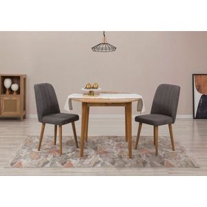Jedálenský set s rozkladacím stolom a stoličkami (3 kusy) Vina 1501 - Atlantic Pine, Anthracite vyobraziť