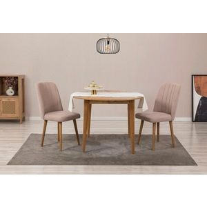 Jedálenský set s rozkladacím stolom a stoličkami (3 kusy) Vina 0900 - Atlantic Pine, Stone vyobraziť