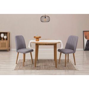 Jedálenský set s rozkladacím stolom a stoličkami (3 kusy) Vina 0701 - Atlantic Pine, Grey vyobraziť