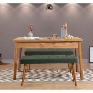 Jedálenský set so stolom a lavicou (3 kusy) Costa 1070 - Atlantic Pine, Green vyobraziť