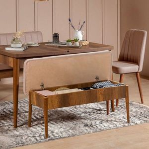 Lavica Vina Bench Walnut, Stone vyobraziť