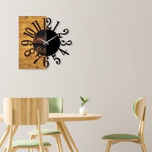 Dekoratívne drevené nástenné hodiny Wooden Clock 7 vyobraziť