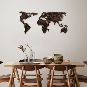 Dekoratívny kovový doplnok na stenu World Map 25 vyobraziť