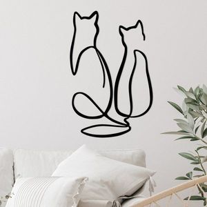 Dekoratívny kovový doplnok na stenu Couple Cat Love vyobraziť