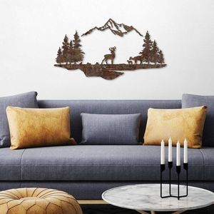 Dekoratívny kovový doplnok na stenu Rusty Landscape 1 vyobraziť