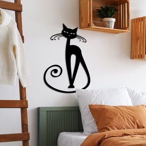 Dekoratívny kovový doplnok na stenu Cat 6 vyobraziť