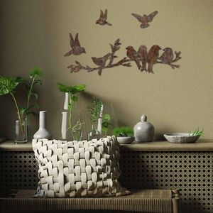 Dekoratívny kovový doplnok na stenu Rusty Birds 2 vyobraziť