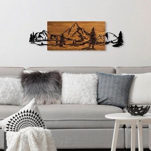 Dekoratívny drevený doplnok na stenu Mountain Range vyobraziť