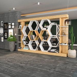 Knižnica Sueno - White, Oak vyobraziť