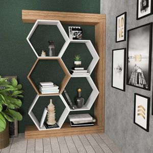 Knižnica Artemis - Walnut, White vyobraziť