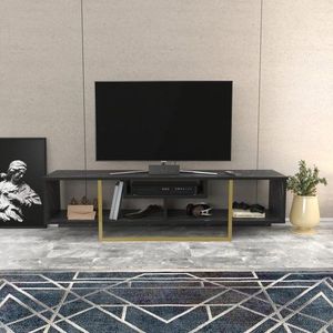 TV stolík Asal 150 - Black, Gold vyobraziť