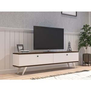 TV stolík Paris - White, Walnut vyobraziť