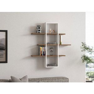 Nástenná polica Ardo - Walnut, White vyobraziť