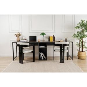 Písací stôl Twin Study Desk - Anthracite, Black vyobraziť