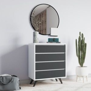 Komoda Suvera - White, Anthracite vyobraziť