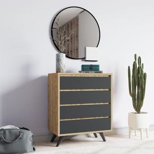 Komoda Suvera - Oak, Anthracite vyobraziť