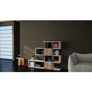 Knižnica Karlin - White, Walnut vyobraziť