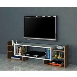 TV skrinka / Obývacia stena Sema - White, Walnut vyobraziť