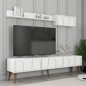 TV skrinka / Obývacia stena Lyon 2 - White, Walnut vyobraziť
